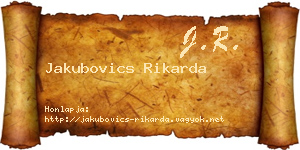 Jakubovics Rikarda névjegykártya